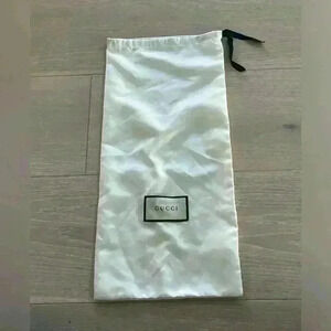 Gucci Dust Bag Off White satin Bag Black Draw Authentic storage travel